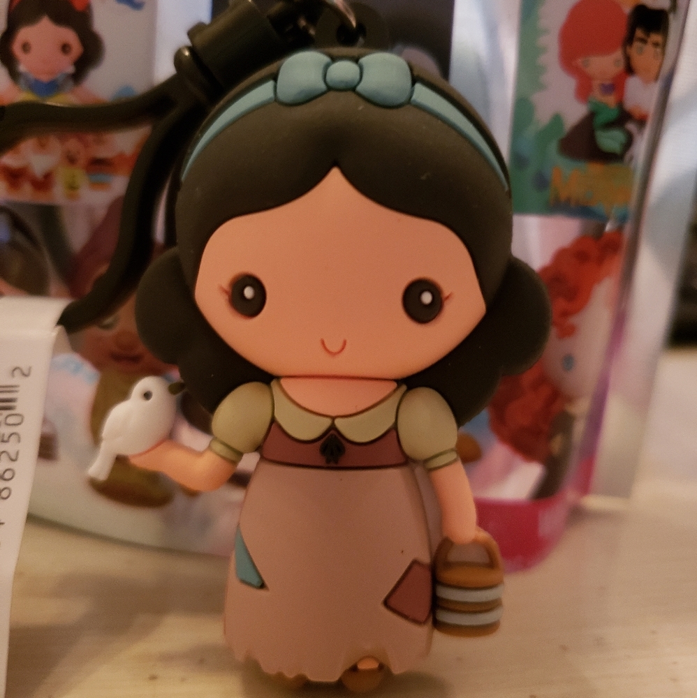 Disney Princess Snow White Keychain Peasant Clothing with Love Dove Wishing Well